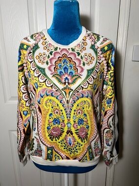 MSGM Italy Pom Multicolor Crew Sweatshirt